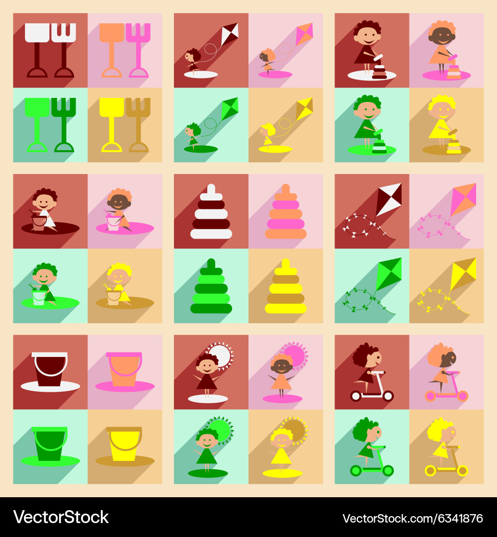 Flat with shadow concept and mobile application Vector Image