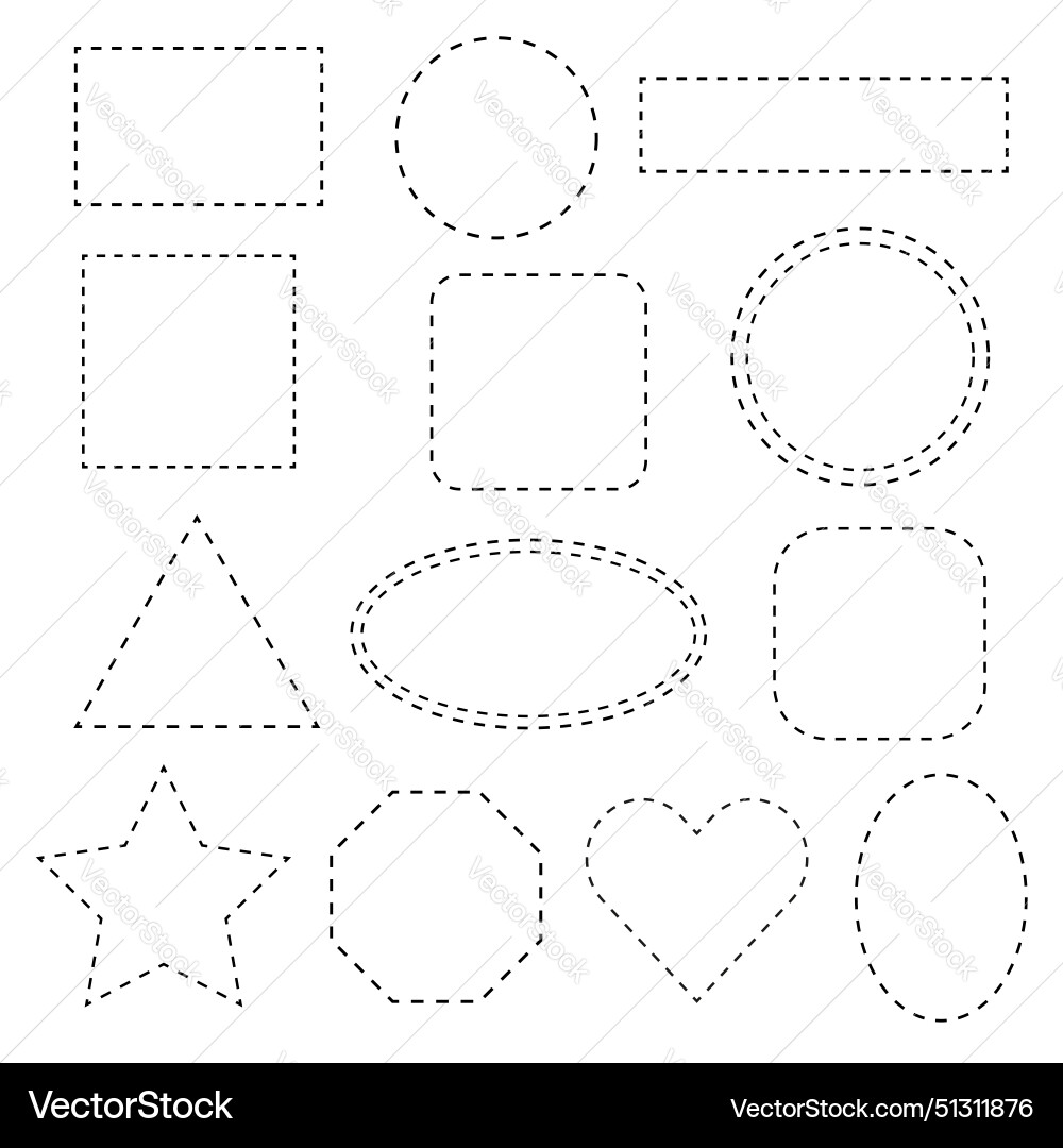 Geometric dashed shapes set design template Geometric dashed shapes set design template vector image