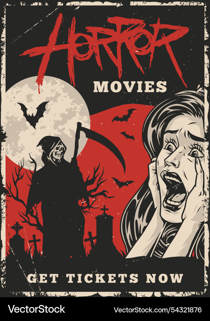 Horror movie poster featuring a chilling design Horror movie poster featuring a chilling design vector image