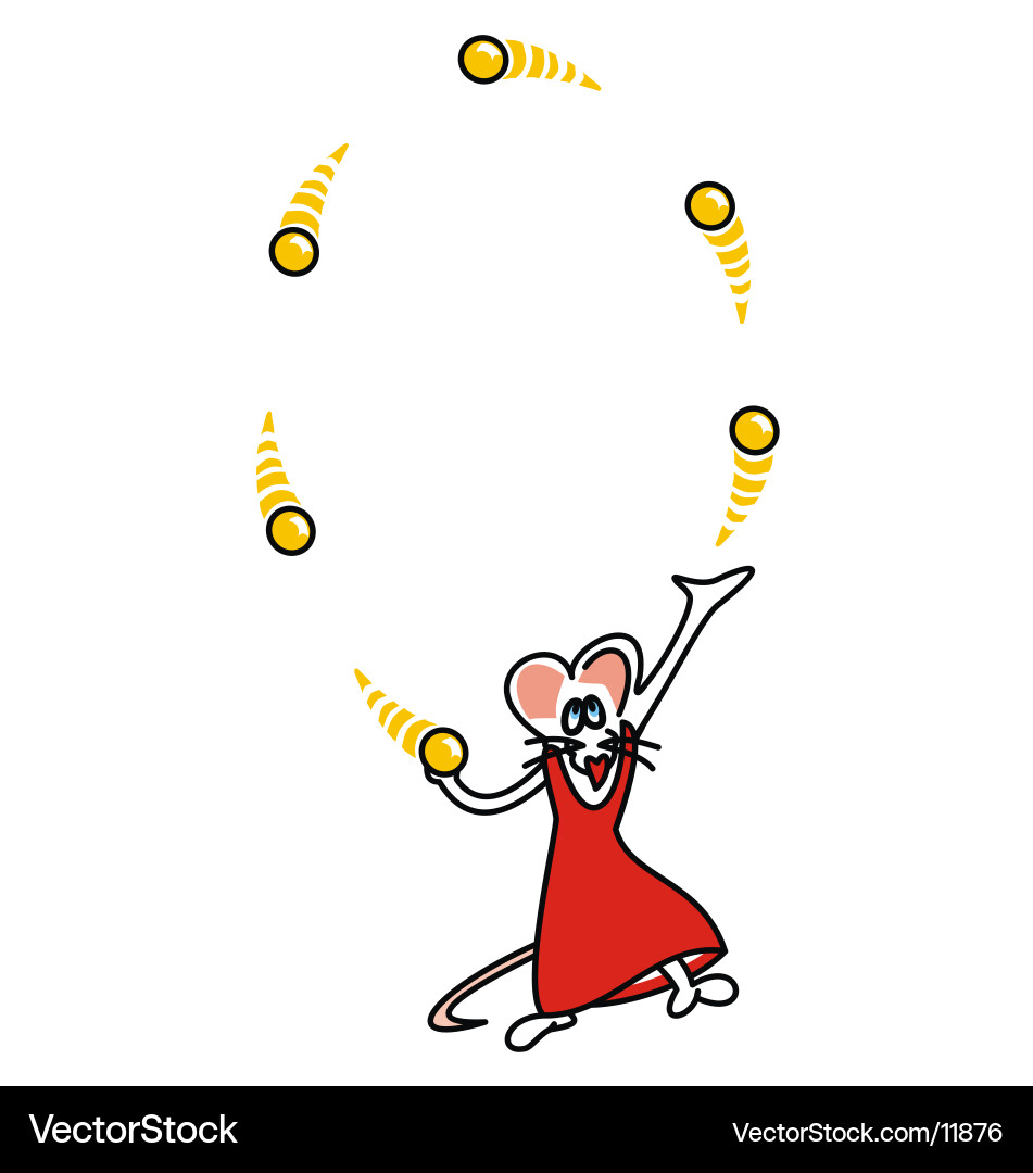 Juggling Mouse Vector Image
