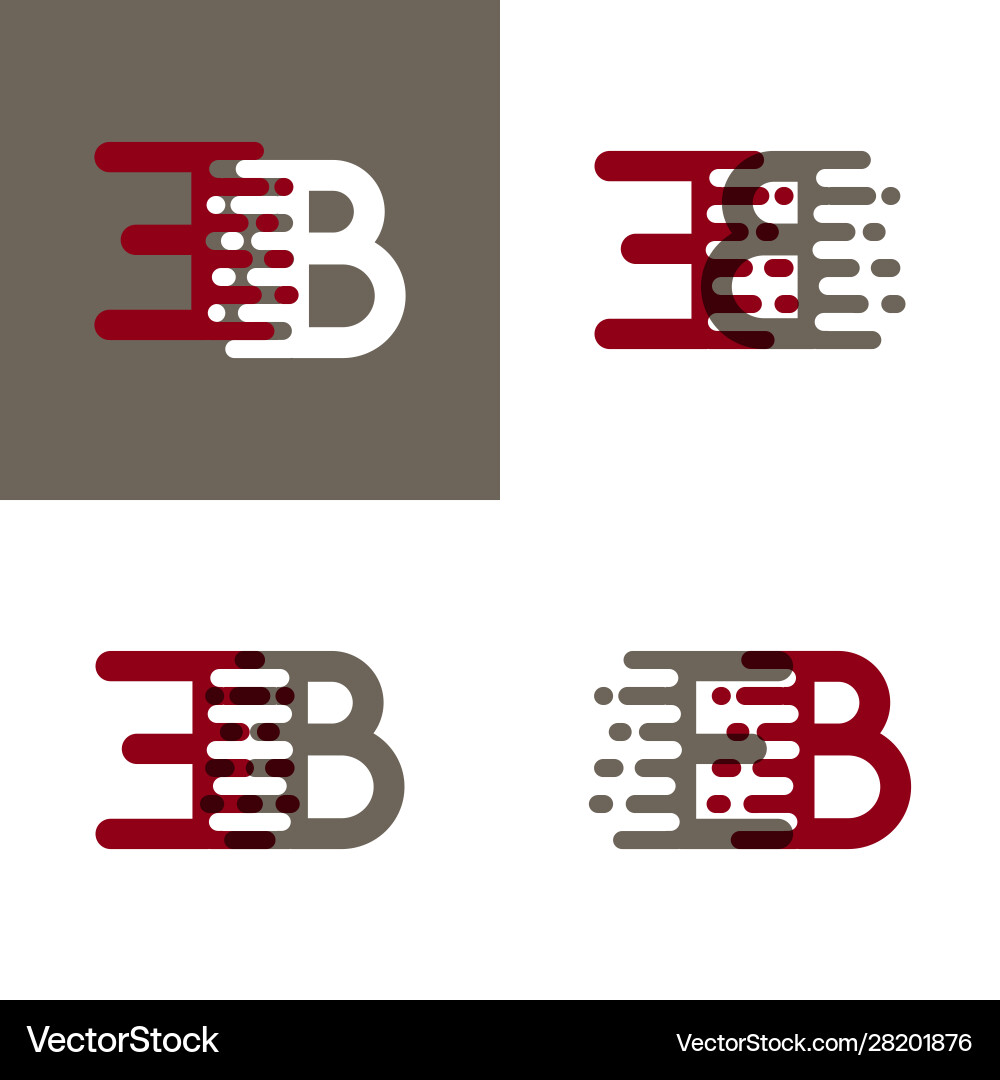 Letters logo with accent speed in drak red vector image