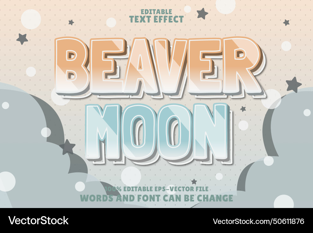 Moon editable text effect emboss modern style Moon editable text effect emboss modern style vector image