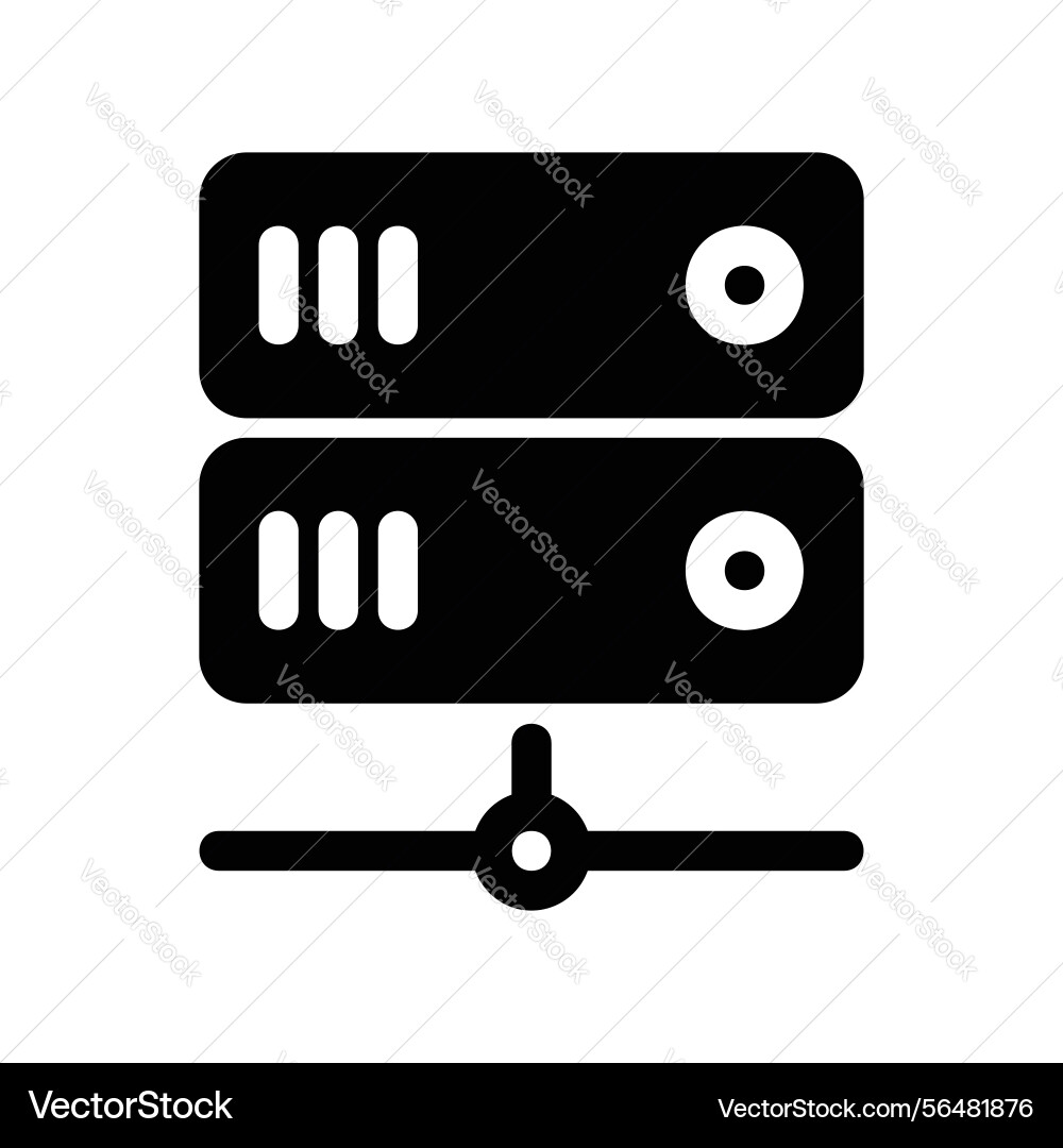 Network server rack icon representing data center Network server rack icon representing data center Vector Image