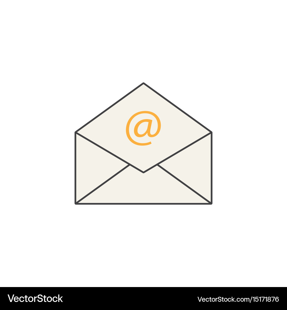 Open mail line icon representing email envelope vector image