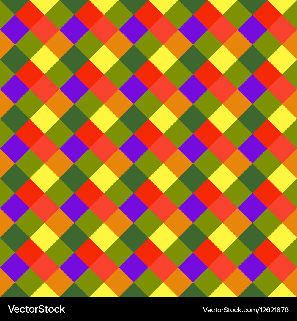 Seamless geometric checked pattern diagonal vector image