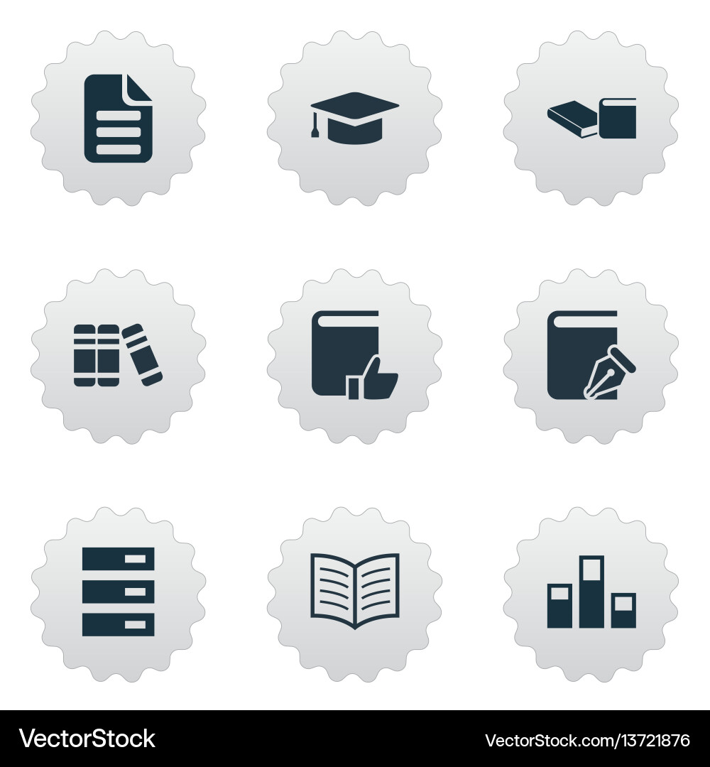 Set of simple books icons Vector Image
