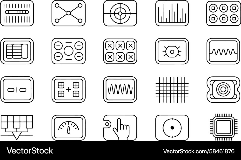 Tech & Science Icon Set - Outline Vector Image