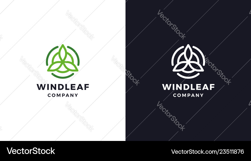 Wind energy logotype template positive vector image