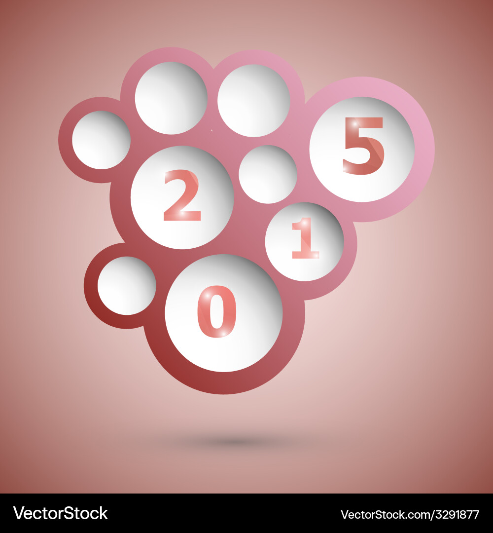 2015 with abstract red speech bubble background vector image