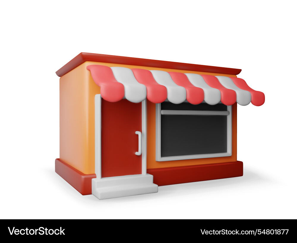 3d empty store front shop with window and door 3d empty store front shop with window and door vector image