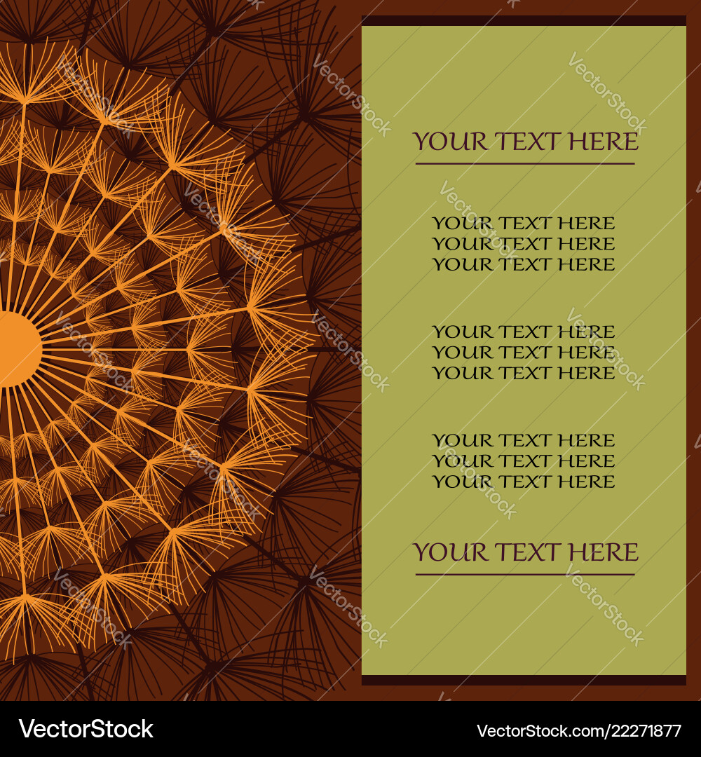 Abstract background template with dandelion Abstract background template with dandelion vector image