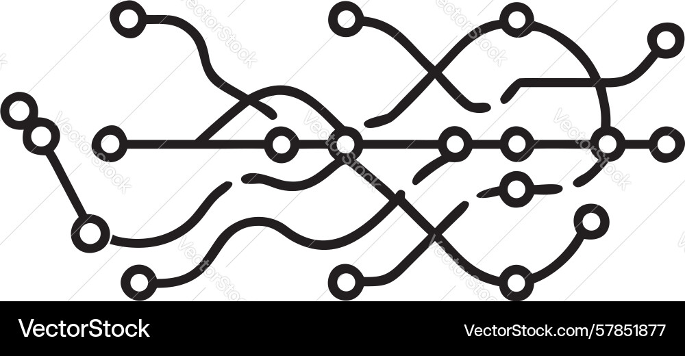 Abstract circuit board paths for digital vector image
