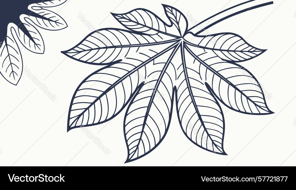 Abstract patterned leaf stylized botanical Vector Image