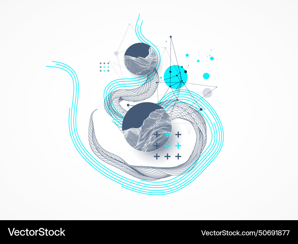 Abstract wave is made in a frame style template vector image