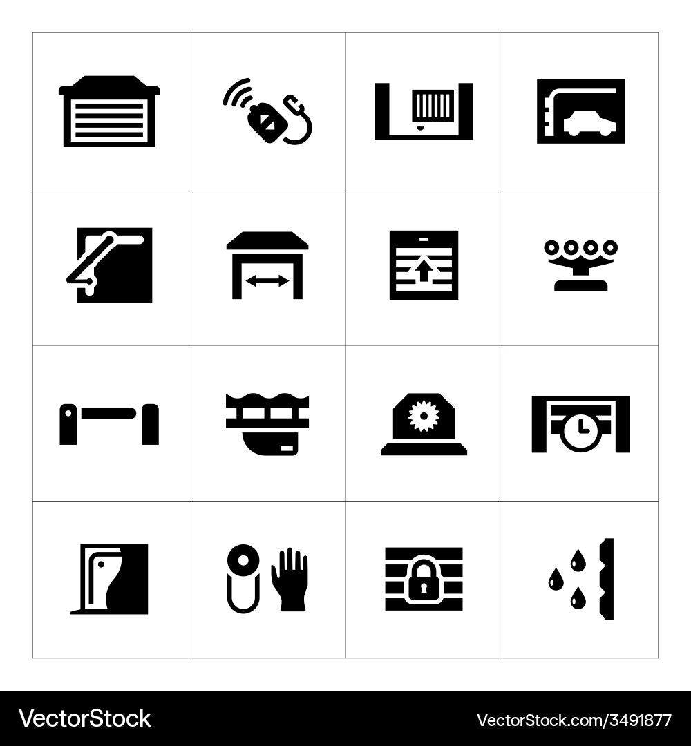 Automatic Gate Icons Set vector image