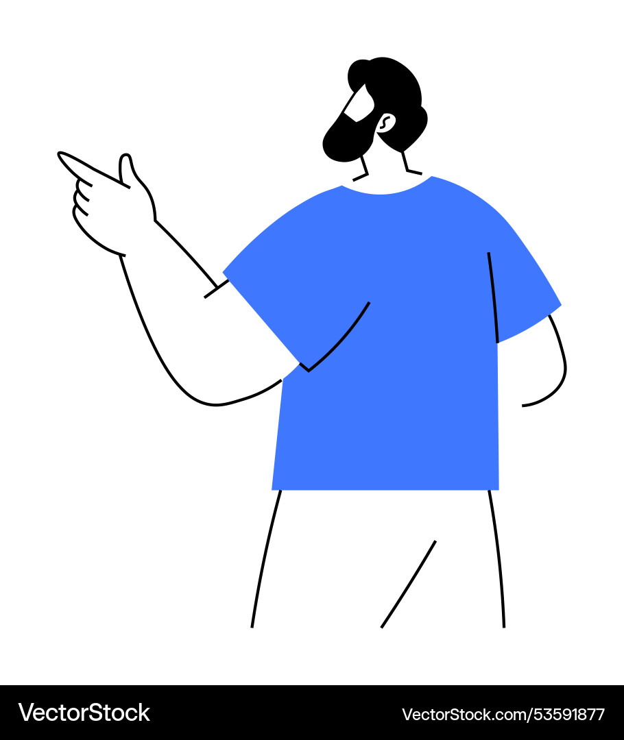 Casual male figure pointing with hand gesture Casual male figure pointing with hand gesture vector image