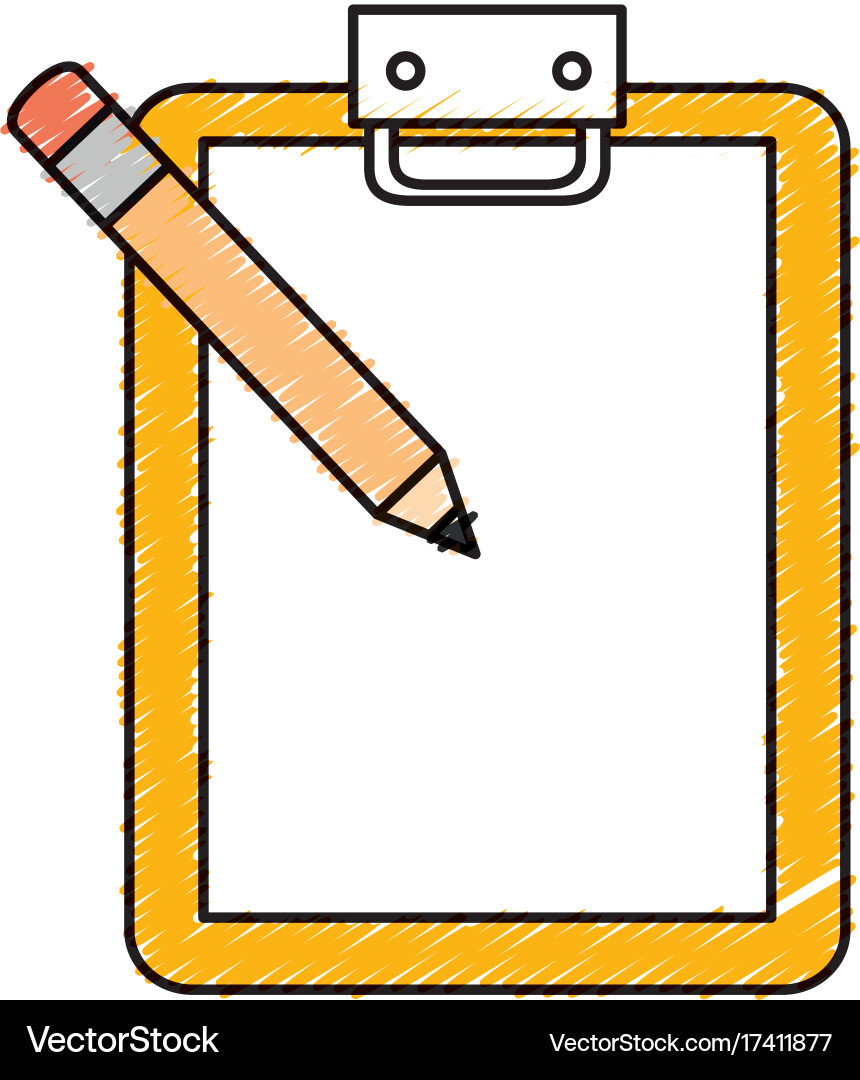 Checklist clipboard with pencil – Royalty-Free Vector | VectorStock, image size:860x1080