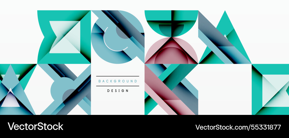 Circles squares lines abstract background Vector Image