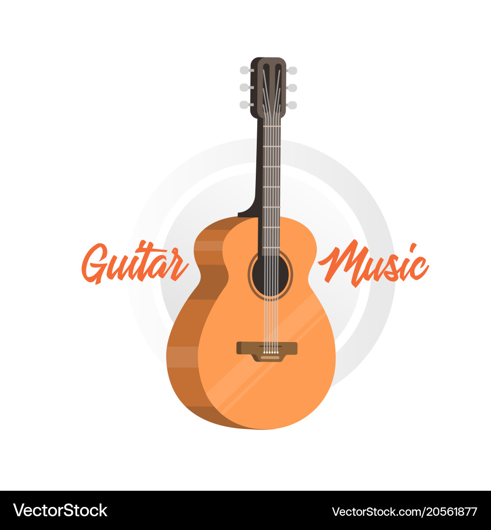Classical acoustic guitar Royalty Free Vector Image