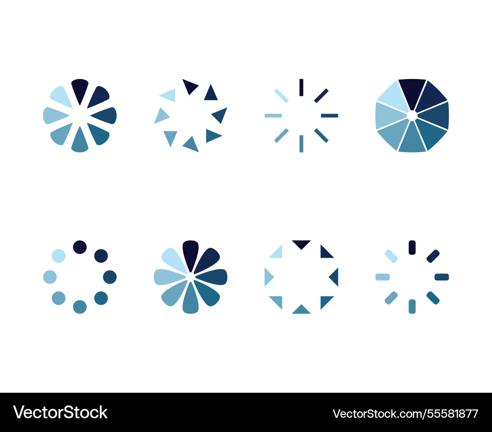 Collection loading bar status icon set of loaded vector image