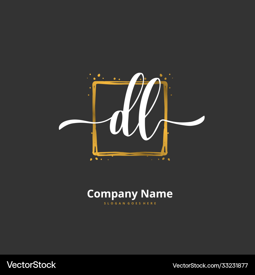 D l dl initial handwriting and signature logo D l dl initial handwriting and signature logo vector image