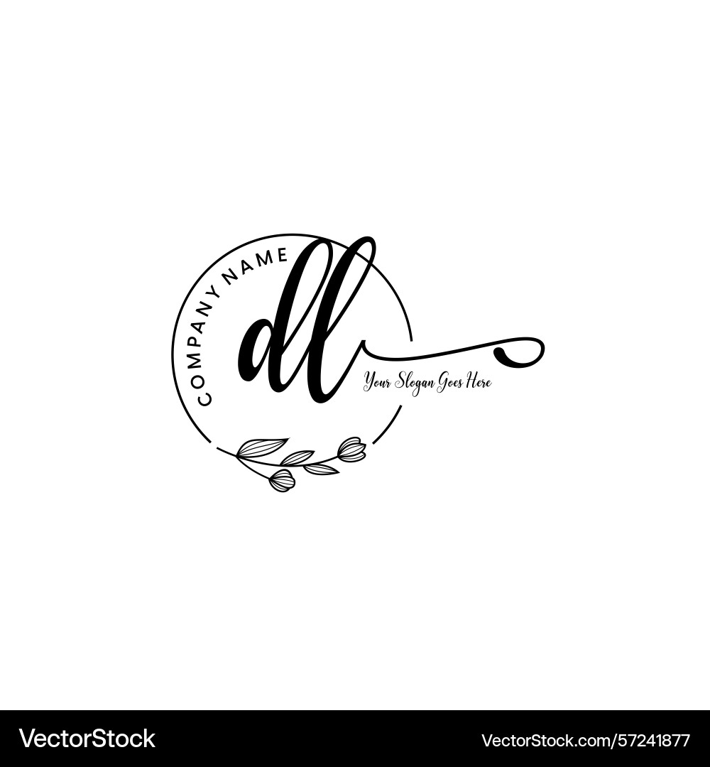 Elegant dl initial logo design with botanical Elegant dl initial logo design with botanical Vector Image