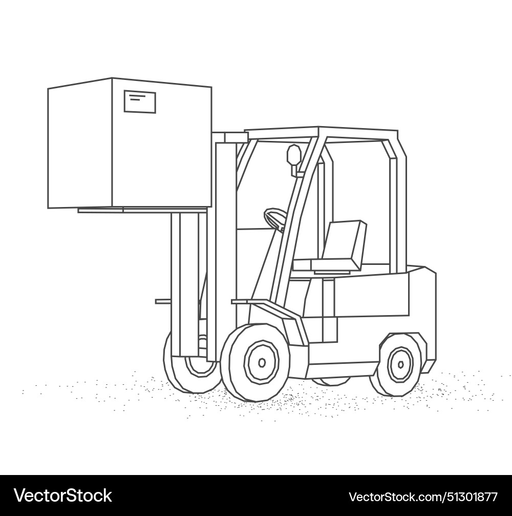 Forklift automated logistic service digital vector image