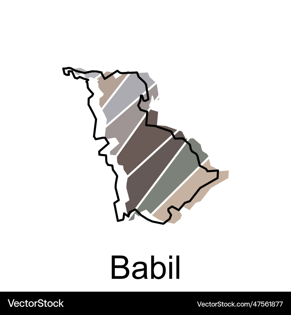 Fully editable detailed map of babil Fully editable detailed map of babil vector image