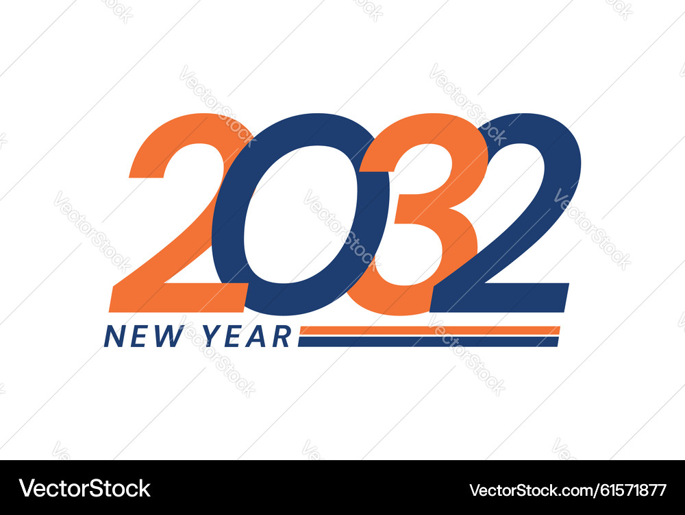 Happy New Year 2032 Numbers – Royalty-Free Vector | VectorStock