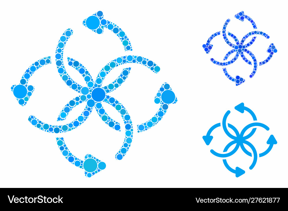 Knot rotation mosaic icon round dots Vector Image