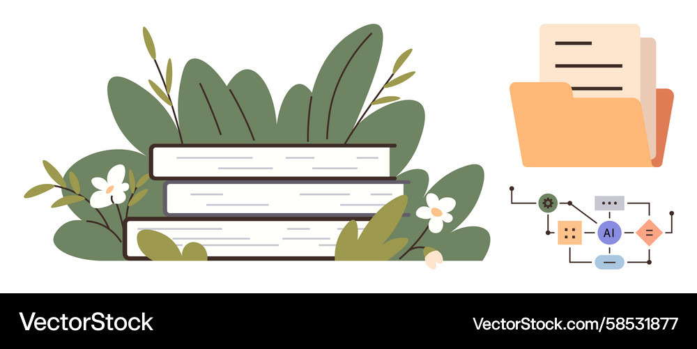 Knowledge & Data Organization Vector Image