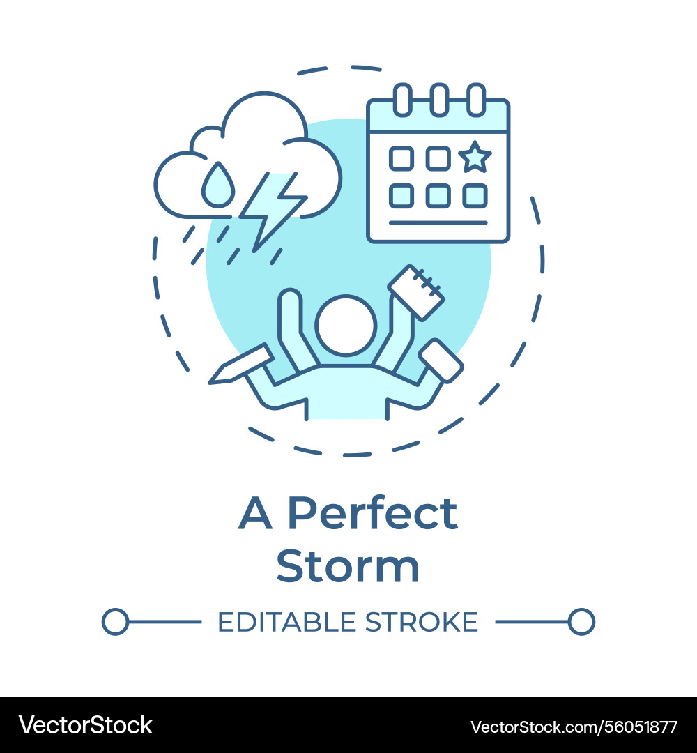 Perfekter Sturm weich blau Konzept-Ikone Perfekter Sturm weich blau Konzept-Ikone vektorbild