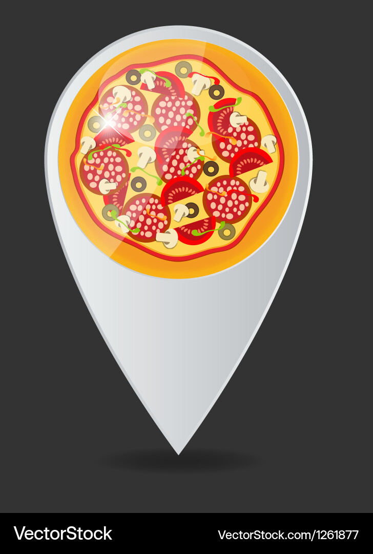 Pizza map pointer vector image