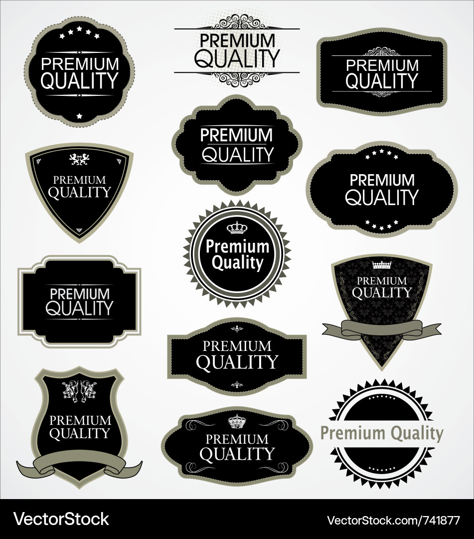 Premium Quality Labels & Badges vector image