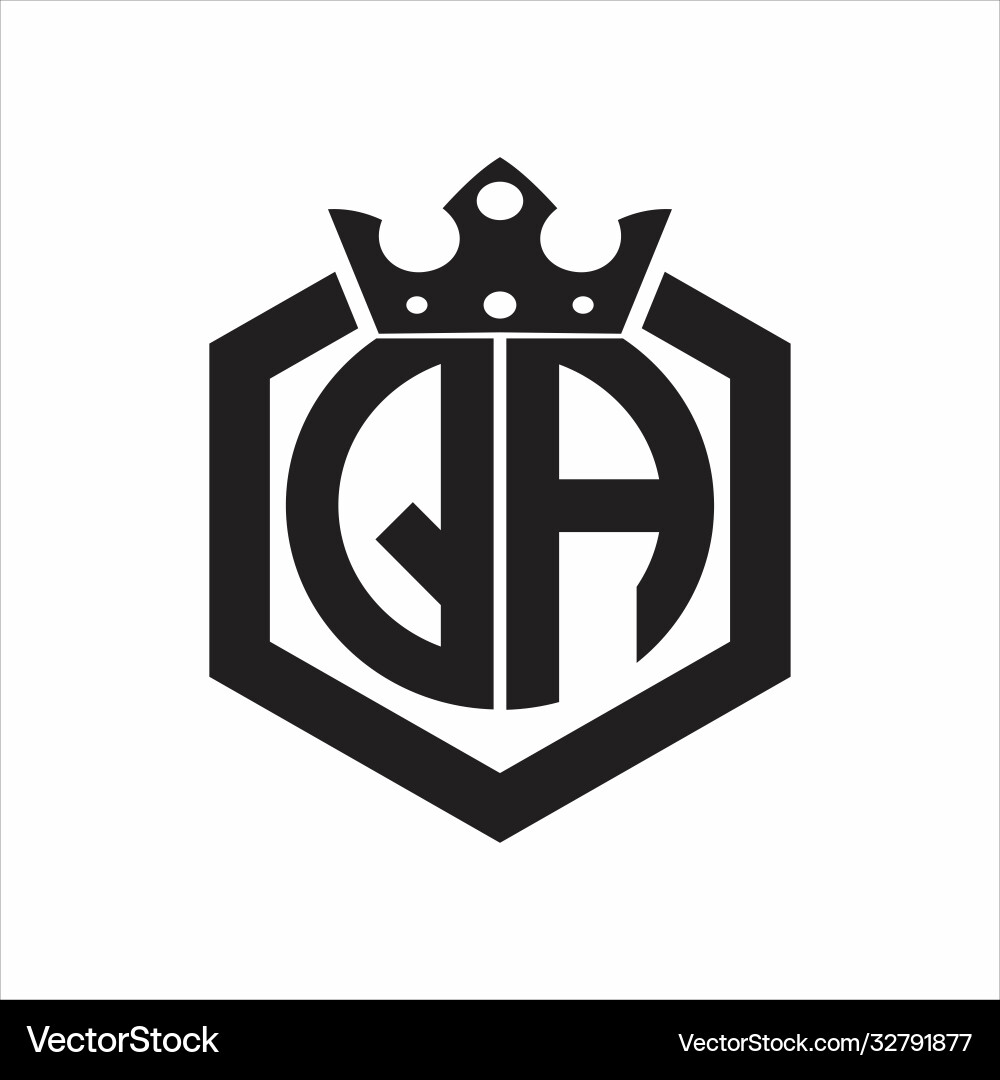 Qa logo monogram rounded hexagon shape Qa logo monogram rounded hexagon shape Vector Image