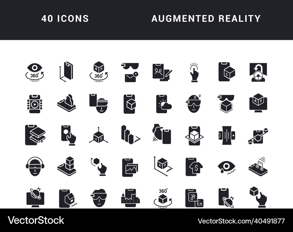 Set of simple icons augmented reality Set of simple icons augmented reality vector image