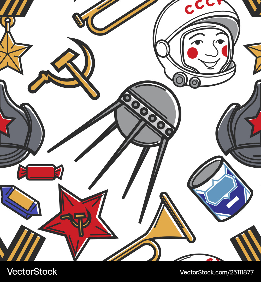 Soviet Union Retro Pattern vector image