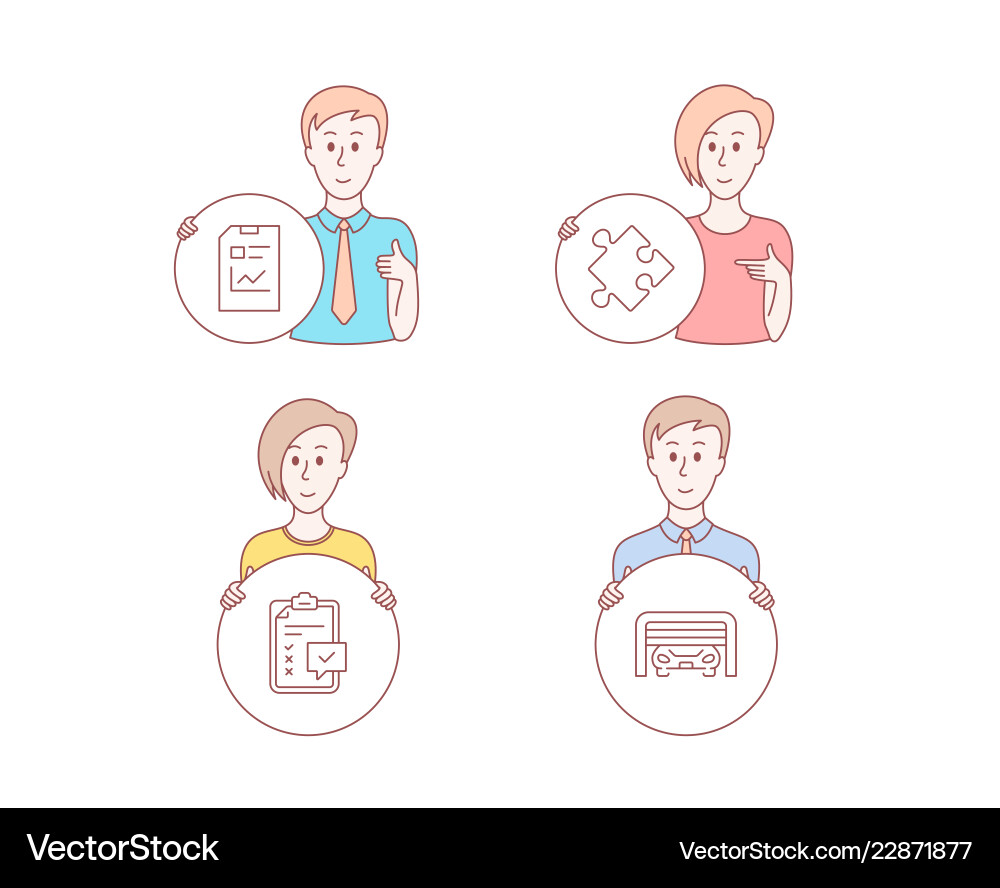 Strategy report document and checklist icons Strategy report document and checklist icons Vector Image