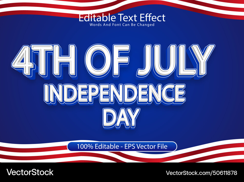 4th july independence day editable text effect 3 4th july independence day editable text effect 3 vector image
