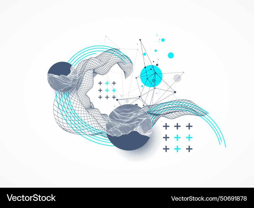 Abstract wave is made in a frame style template Vector Image