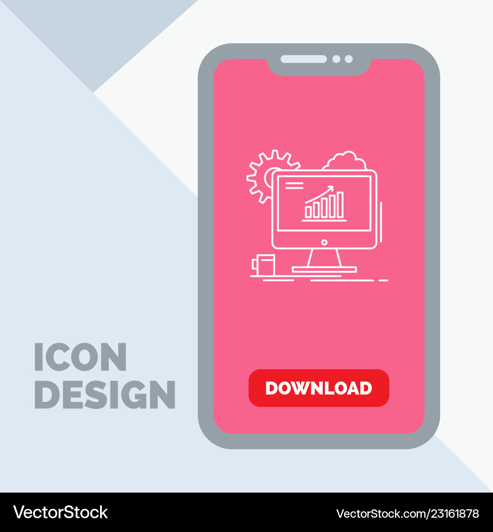 Analytics chart seo web setting line icon Analytics chart seo web setting line icon vector image