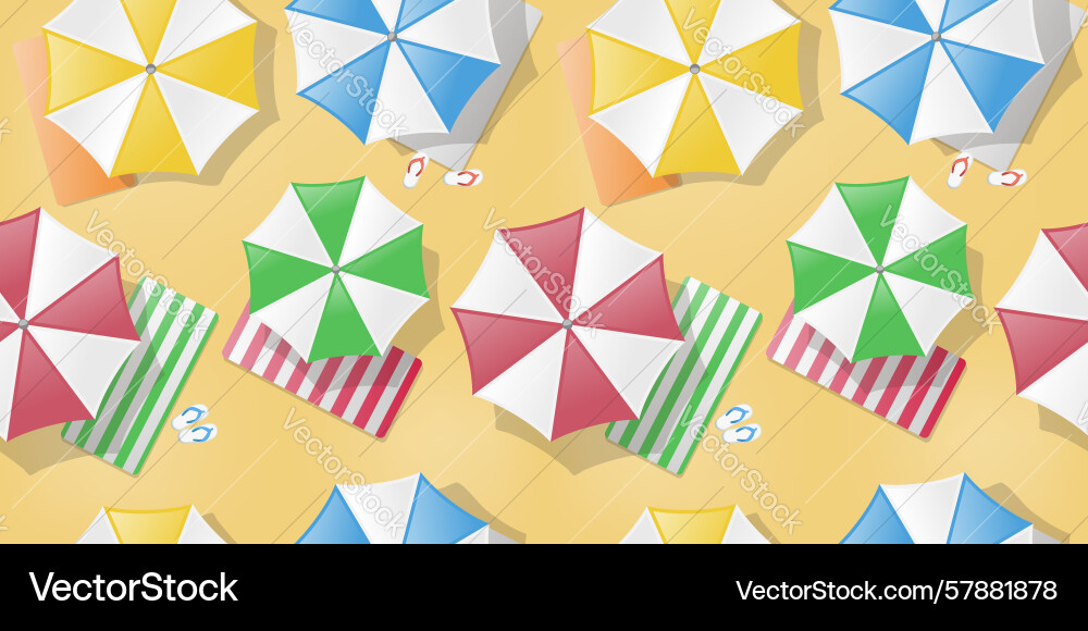 Beach with umbrellas pattern Beach with umbrellas pattern Vector Image