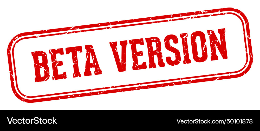 Beta version stamp rectangular vector image