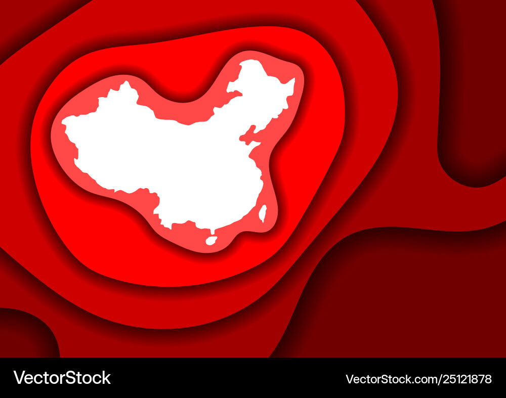 China map abstract schematic from red layers China map abstract schematic from red layers vector image