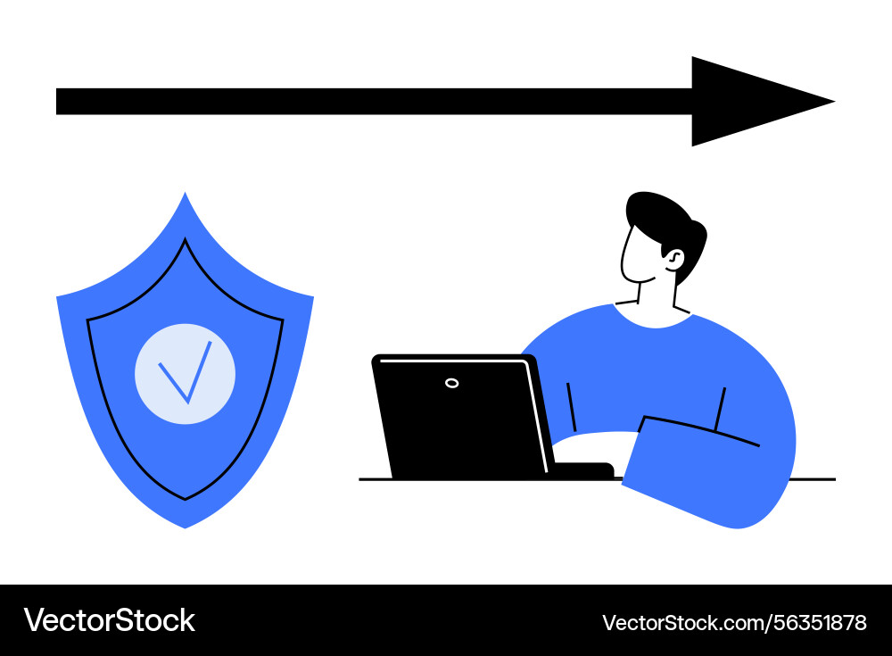 Cybersecurity concept with shield checkmark Cybersecurity concept with shield checkmark vector image