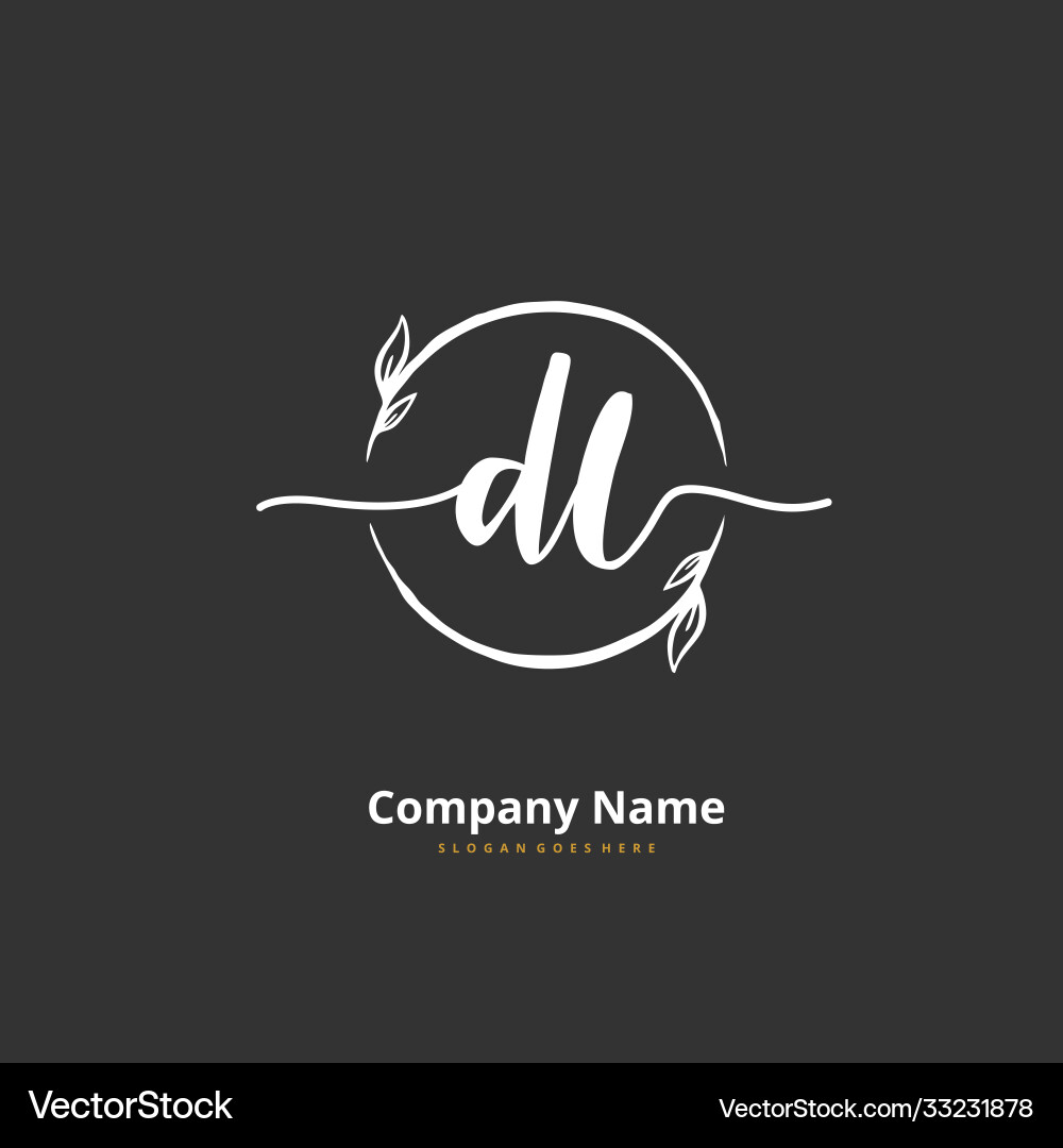 D l dl initial handwriting and signature logo D l dl initial handwriting and signature logo vector image
