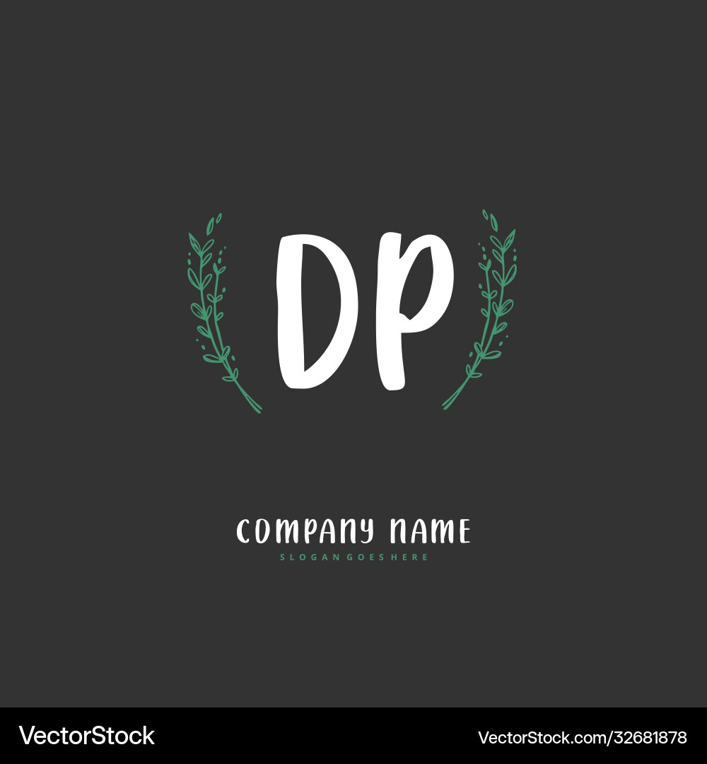 D p dp initial handwriting and signature logo Vector Image