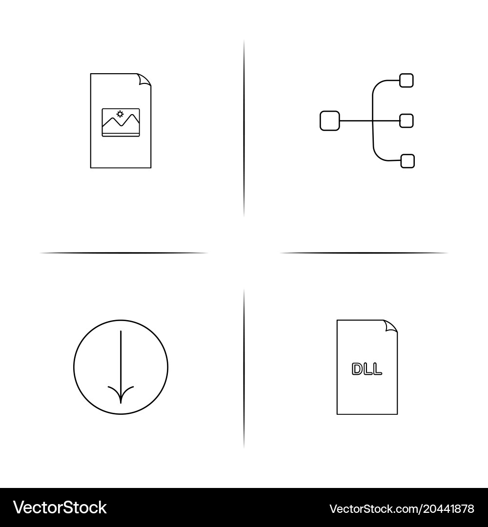 Files and folders sign simple linear icon vector image