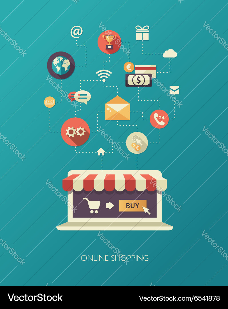 Flat design business composition Royalty Free Vector Image