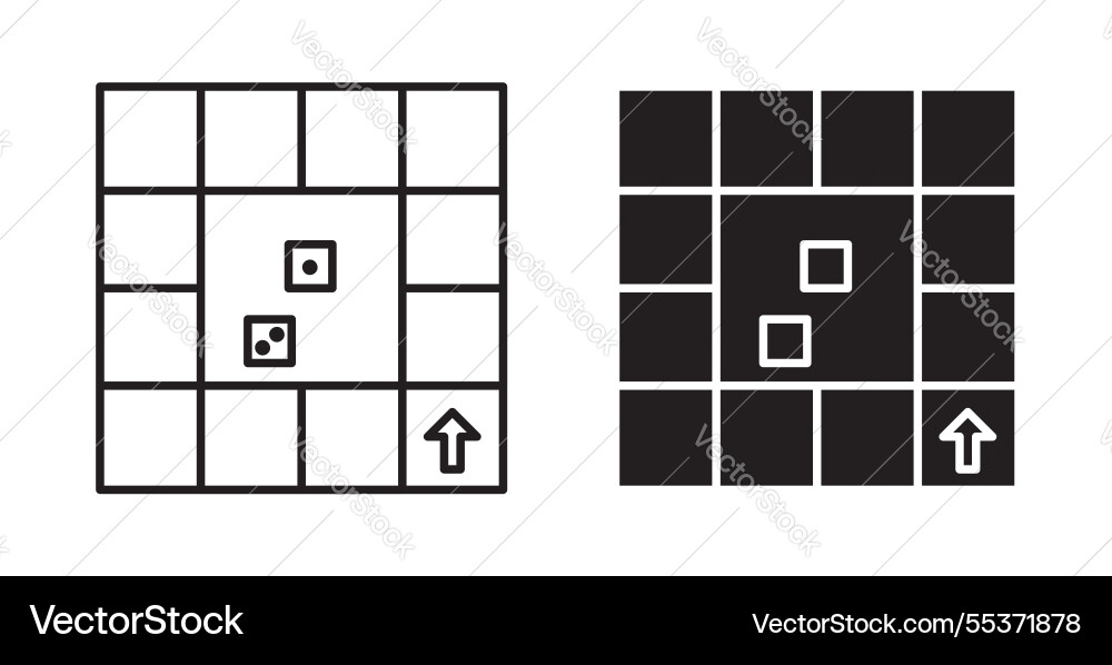 Game board icon set in thin line for web Game board icon set in thin line for web vector image